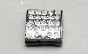 Wholesale Crystal Pave Gun Metal Plated Alloy Square Beads 14mm Jewelry Beads Findings AL15557 from china suppliers