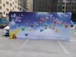 8FT Exhibition Tension Fabric Trade Show Displays Backwall Straight Shape