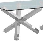 95inch Rectangle Glass Top Dining Table 4 Seater Glass Dining Table With Chairs