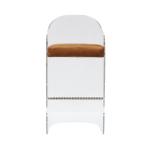 Genuine Leather Counter Height 95cm Acrylic Bar Stools With Cushion