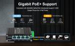 IEEE 802.3at Din Rail Mounted Industrial POE Switch 4 Channel 12V-48V