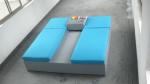 Powder Coated Aluminum Frame And White PE Flat Rattan Sun Lounger