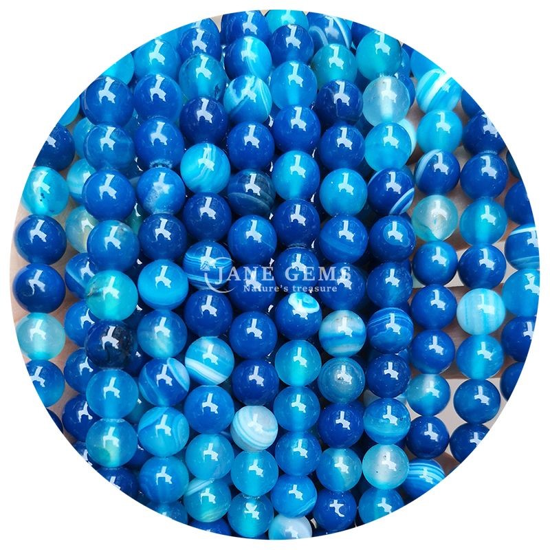 Wholesale Natural Gemstone Round Loose Beads 8mm Multicolor Striped Agate Loose Beads Round Beads Spacers for Jewelry