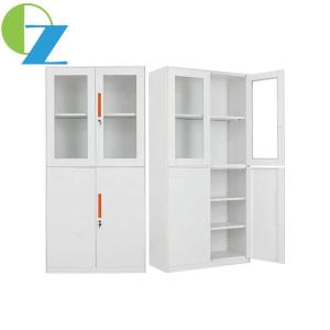 Wholesale New Style 0.5-1.0mm Metal Office File Cabinets Up Glass Down Steel Swing Door from china suppliers