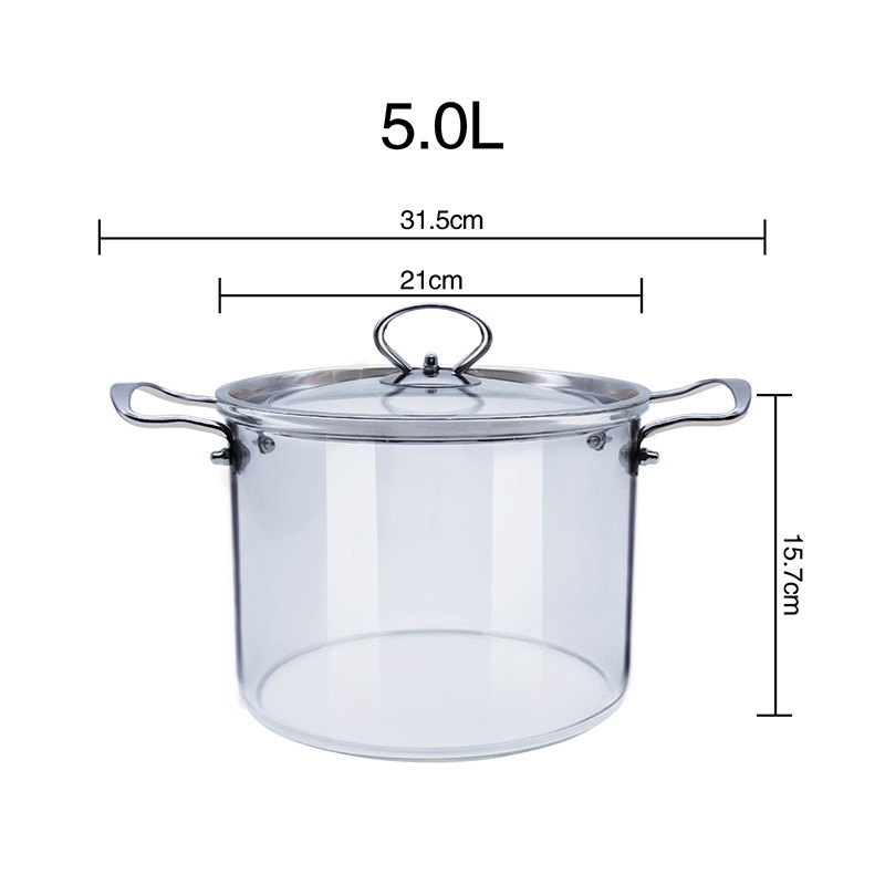 Custom Made Transparent High Borosilicate Glass Soup Pot