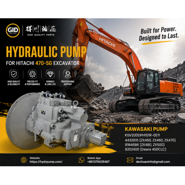 Hydraulic Pump for John 450CLC Excavator K5V200DPH101R-OE11 4432815 9184686 9202400