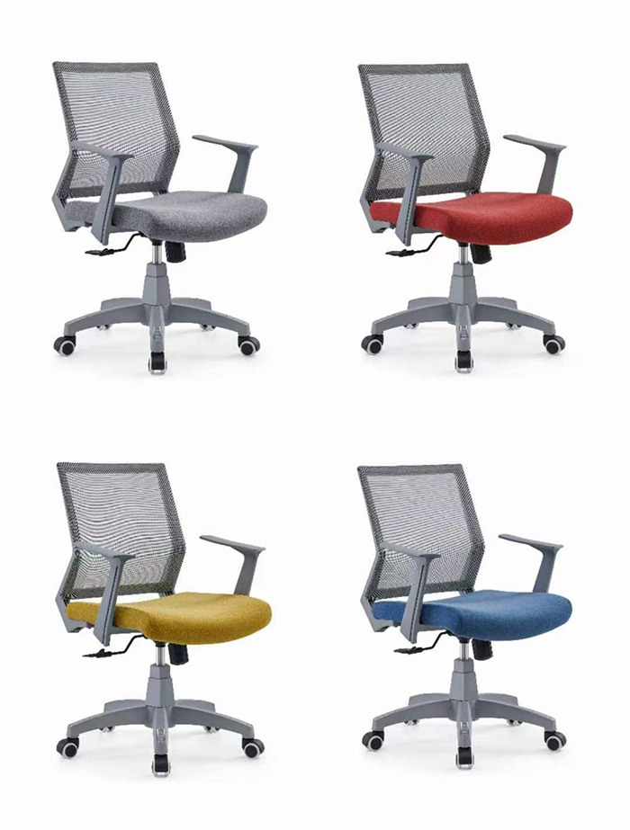 Adjustable Height Ergonomic Office Chair with Breathable Mesh and Rotating Wheels