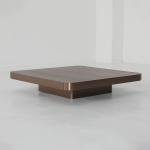 Living Room Stainless Steel Square Central Coffee Table Matt Rose Gold Satin