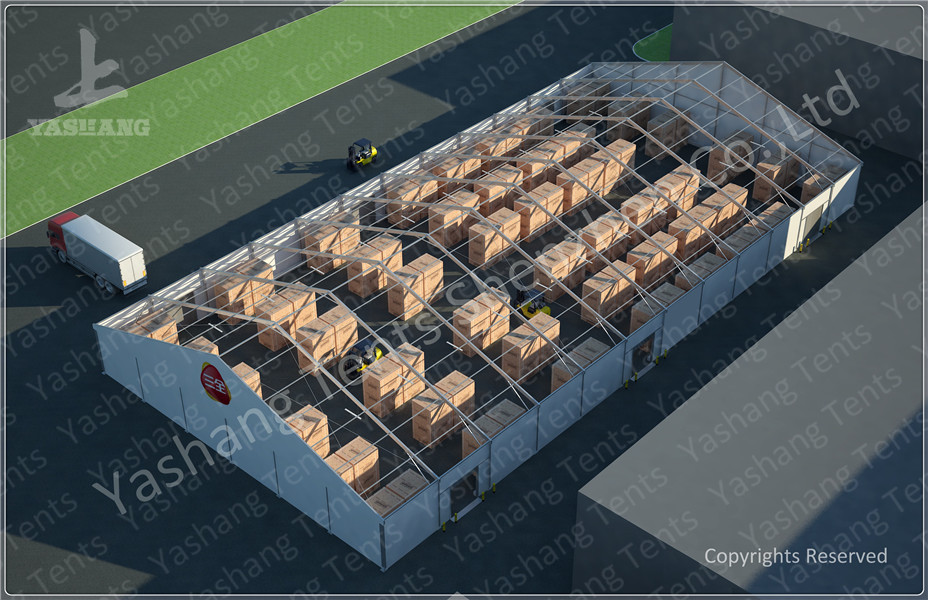 Durable Removable Outside Aluminum Storage Tent , Temporary Tent 30X60 M Flame Retardant in Food Industry