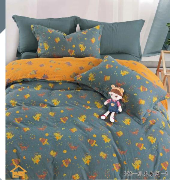 Healthy & Comfortable 100% Washed Combed Cotton Color Weaving Double Jacquard