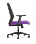 Mid Back Steel Frame Mesh Office Swivel Chair Nylon Purple Backrest Ergo