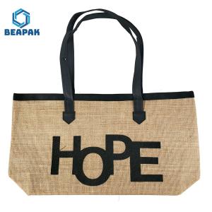 Wholesale Recycle Handle Zipper Promotional Cotton Jute Bag from china suppliers