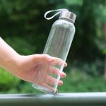 350ml 500ml Round Sports High Borosilicate Glass Water Bottle With Silicone
