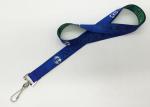 Blue Background Black Logo Dye Sublimation Lanyards For School ID Card , Good