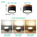 LED Downlight dimmable 5W 7W 9W12W15W Nordic wood modern Led surface mounted