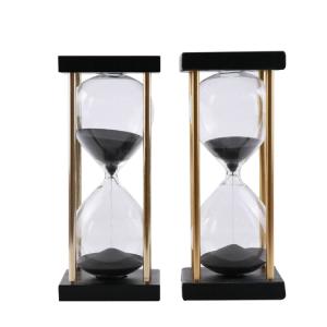 Wholesale Luxury home decor Vintage design sand hourglass custom hourglass 20min 10min table sand timer wooden hourglass from china suppliers