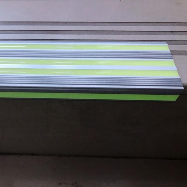 Waterproof Anti Slide Aluminum Stair Nosing Photoluminescent Egress Tile Step