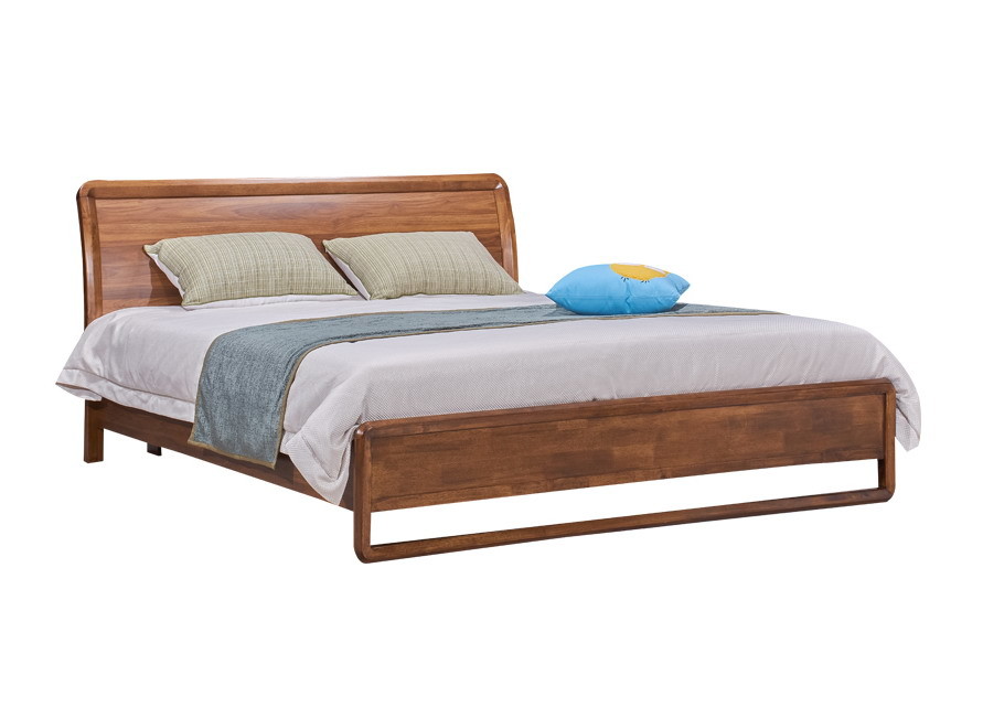 2017 New design of Doube / King bed Interior Fitment for Apartment Furniture by Walnut wood from China factory