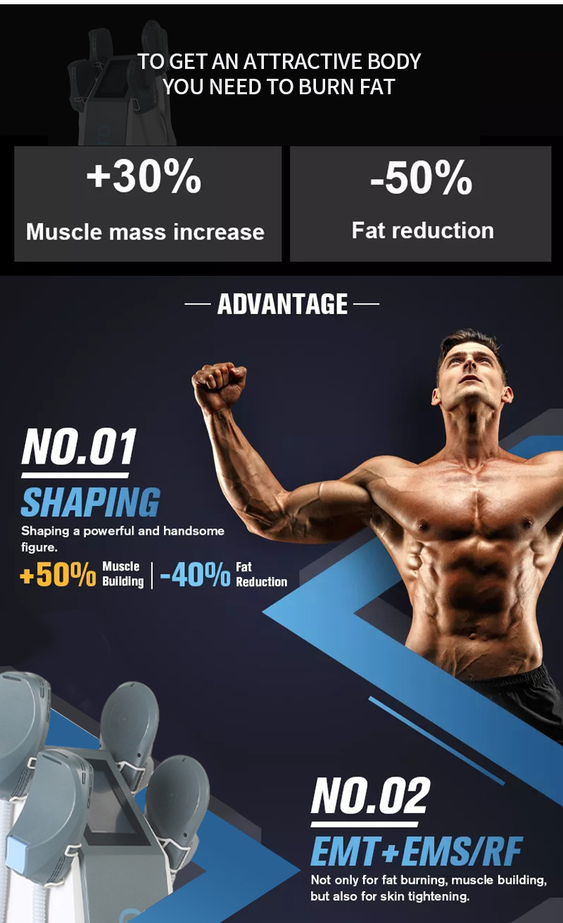 2/4 Handles Emslim Nova Machine Automatic Body Slimming Equipment 2800w