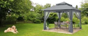 Wholesale Luxury Patio Lawn Garden Outdoor Metal Pavilion Pergola Waterproof with Steel Hardtop Roof Gazebo from china suppliers