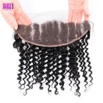 Indian Remy Deep Wave Hair , 13*4 Pre Plucked Lace Frontal Bleached Knots