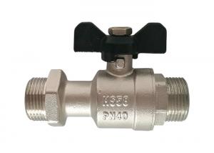 China Long Body Metal Brass DIY OEM Parts , Male Threaded Ball Valve Aluminum Wing Handle on sale