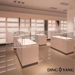White Jewellery Shop MDF Showroom Display Cases