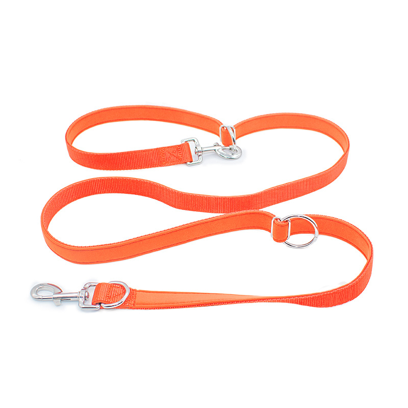 Outdoor Running Personalized Nylon Multifunctional Pet Dog Leash with One Drag Two Double-Headed Dog Rope Durable and Versatile