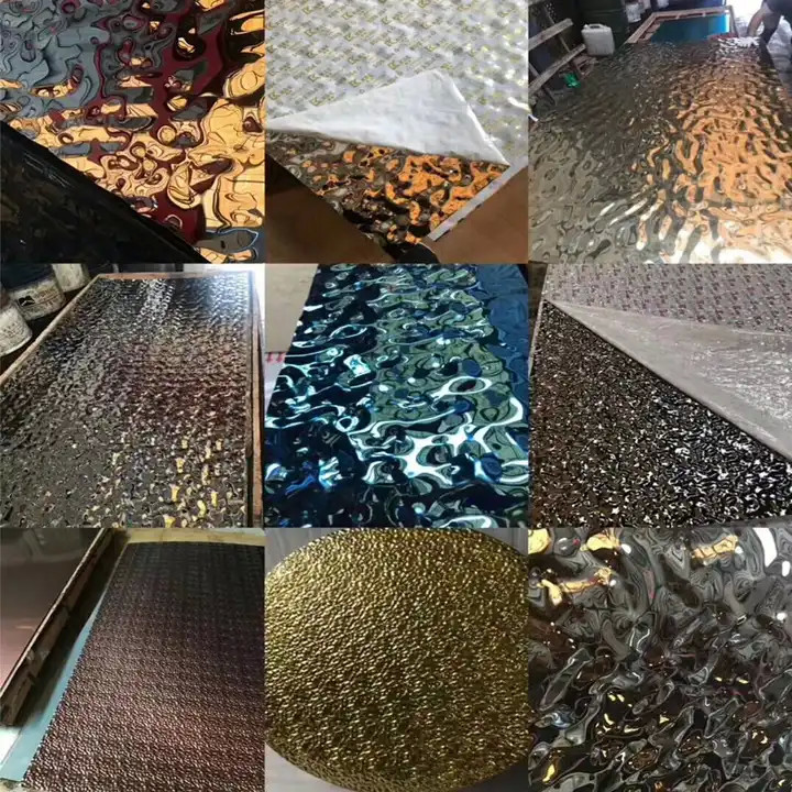 Water Ripple Color Decorative Stainless Steel Sheet Etched 304 Wall Panels