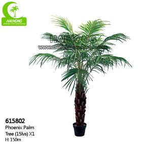 China Fiberglass Trunk H150cm Large Artificial Palm Trees For Outside on sale