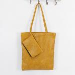 Korea retro minimalist literary fresh wild solid color PU shoulder bag shopping