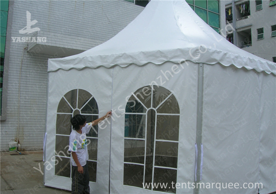Hexagonal White PVC Fabric Gazebo Canopy Tents Aluminum Profile