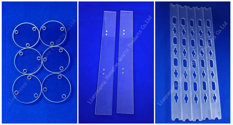 Transparent Round Holes Fused Silica Quartz Glass Sheet