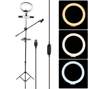 Wholesale 67cm 5V Selfie Ring Light With Cell Phone Holder Stand For Live Stream Makeup from china suppliers
