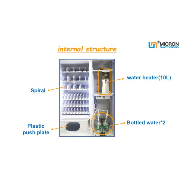 Touch Screen Hot Water Milk Tea Cup Noodle Vending Machine 540 Capacity