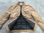 Rib / Embroidery Pu Leather Coat Camel Polyester Nylon Bomber Puffer Jacket
