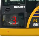 OEM KOMATSU PC6-7 PC56 Cab Glass Left Door Lower Position NO.3 Window Replacemen
