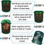 10 Gallon Potato Grow Bags, Planter Pouch Bags for Vegetables, Fruits and