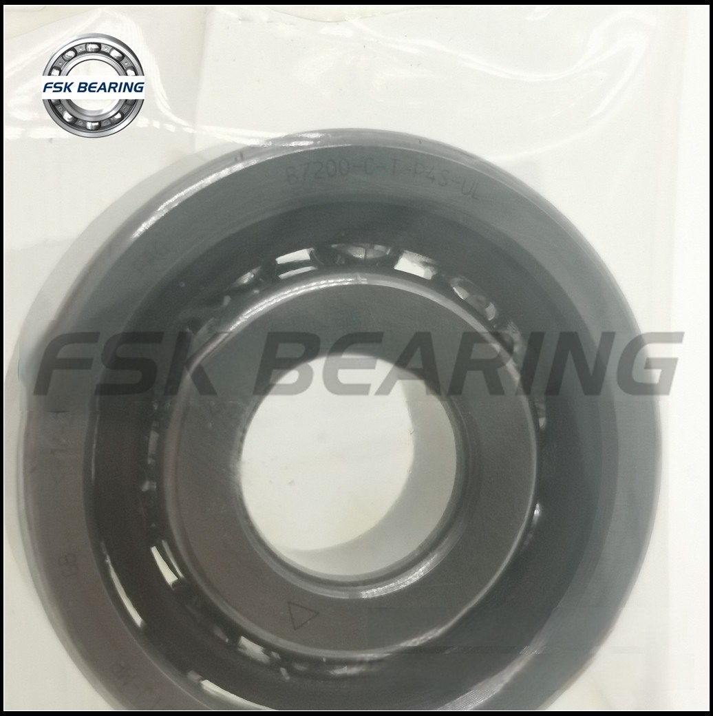 Without Seal B7200-C-T-P4S-UL Single Row Angular Contact Ball Bearing 10*30*9 mm For Machine Tool Spindle
