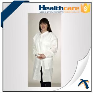 Wholesale Long Sleeve PP Disposable Lab Coats Medical Gowns Fluid Resistant Single Use from china suppliers