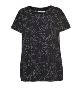Wholesale Soft Printed Round Neck Short Sleeve Blouse , Summer Fashion Tops For Ladies from china suppliers