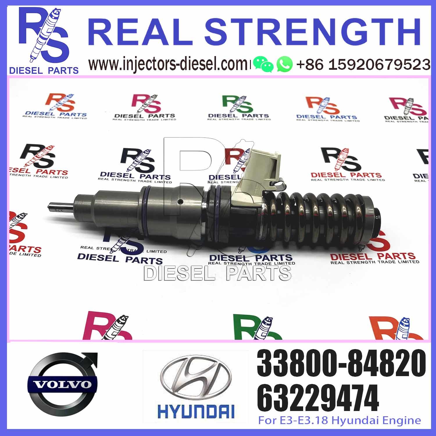 New Diesel Fuel Injector 33800-84820 3380084820 33800-84820 BEBE4D19002 Hyundai for V-O-L-V