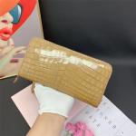 Authentic Genuine Crocodile Skin Women Long Card Pure Lady Colorful Glossy