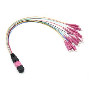 Wholesale 12 Fibers MPO Fanout Cable OM4 50/125 10G Hytrel Jacket ROHS Compliant from china suppliers