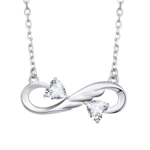 Wholesale YASVITTI 925 Sterling Silver Infinity Heart Necklace High Quality Cubic Zircon Luxury Women Necklace Jewelry Wholesale from china suppliers