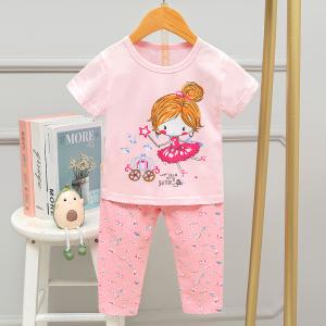 Wholesale Skin Friendly Kids Sleeping Suits Cotton Shirt And Shorts Nightwear For 135cm Height from china suppliers