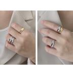 Lanciashow 925 Sterling Silver Jewelry Irregular Concave Open Ring For Women