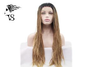 Wholesale Blonde Box Braids Synthetic Braided Wigs with Dark Roots for African Americans from china suppliers