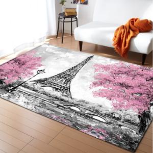 Wholesale Retro Paris Tower Pink Flower Carpet with Printed Crawling Pad from china suppliers