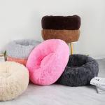 Pink Fluffy Dog Bed Mat Round Pet House Winter Warm Dog Pad Pet Supplies